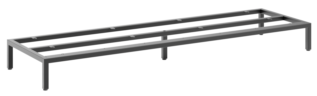 Novel Metallgestell 135cm STYLE Metallgestell 135cm in seitlicher Perspektive, robustes Design mit mehreren Querstreben.