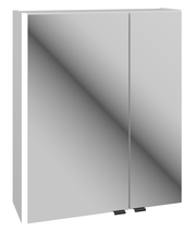 Moderner Spiegelschrank mit zwei Türen, seitliche Perspektive