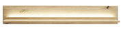 Wandboard aus hellem Holz mit integrierter Beleuchtung, Frontalansicht