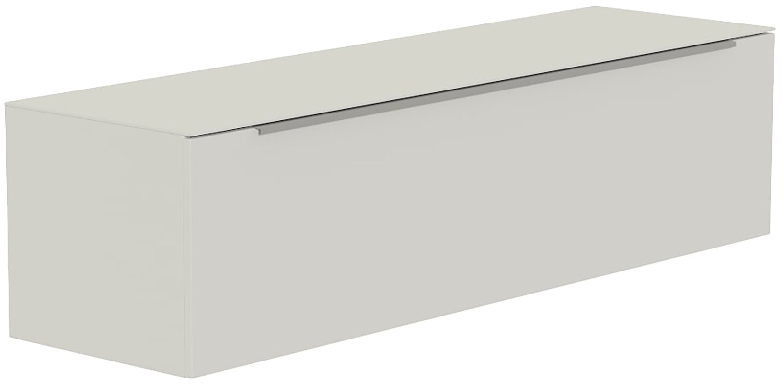 Hänge-Lowboard in schlichtem Design, seitliche Perspektive