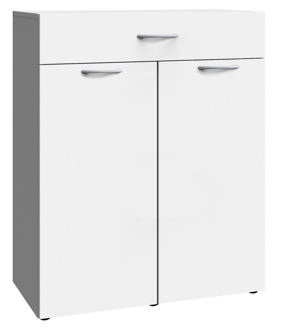 XORA Wäschekommode MULTIRAUMKONZEPT Weiße Wäschekommode mit einer Schublade und zwei Türen, frontale Perspektive