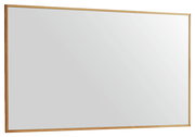 Rechteckiger Spiegel mit Holzrahmen, seitliche Perspektive