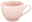 Rosa Kaffeetasse mit geriffeltem Muster, seitliche Perspektive