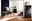 Zurbrüggen Highboard CHIARO Modernes Wohnzimmer mit TV-Lowboard, Hochkommode und Highboard in schwarzem Hochglanz und Holzoptik, seitliche Perspektive.