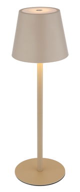 Akku-Tischleuchte VANNIE 3 in Beige, seitliche Perspektive