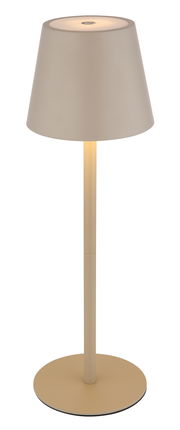 Akku-Tischleuchte VANNIE 3 in Beige, seitliche Perspektive