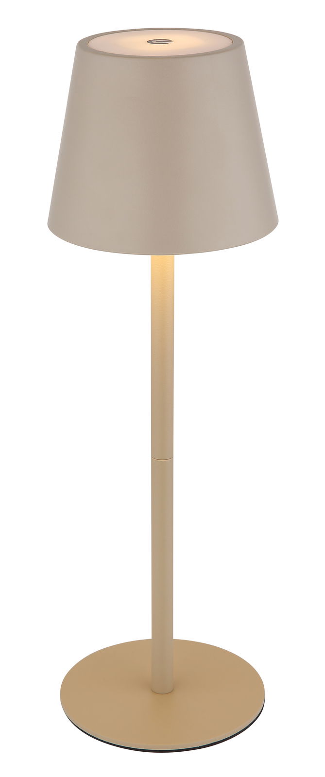 Akku-Tischleuchte VANNIE 3 in Beige, seitliche Perspektive