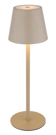 Akku-Tischleuchte VANNIE 3 in Beige, seitliche Perspektive