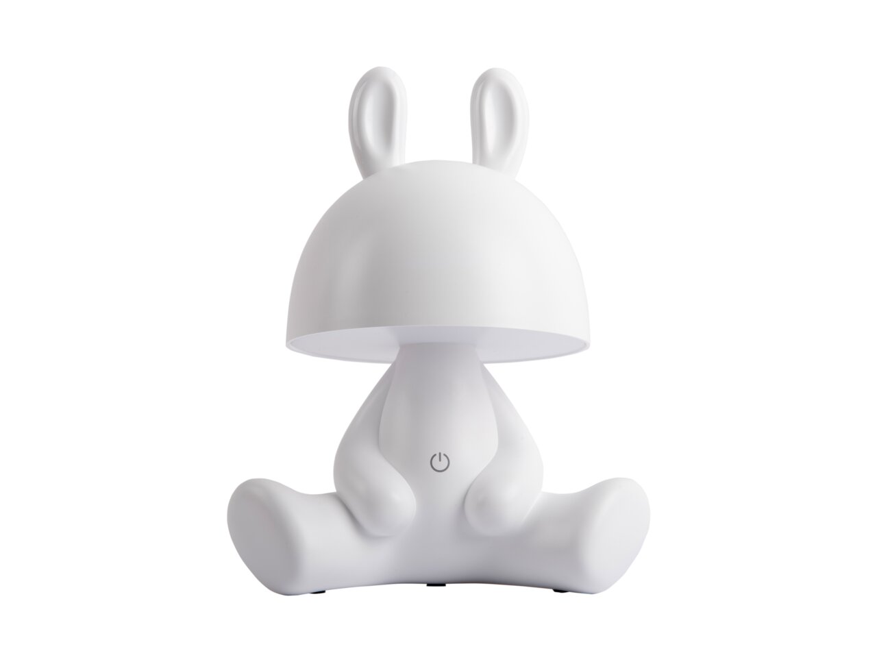LED Tischlampe in Form eines sitzenden Hasen mit Ohren, Vorderansicht