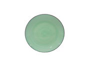 Grüner Teller mit kreisförmigem Muster, Draufsicht