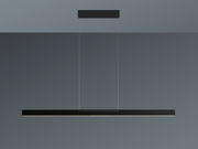 Moderne Pendelleuchte MODUS in schwarzem Design, seitliche Perspektive