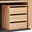 Schubladen-Container aus Holz mit drei Schubladen, seitliche Perspektive