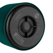 Bodenansicht einer türkisfarbenen Isolierkanne SAMBA mit 1,0 Liter Fassungsvermögen, hergestellt in Deutschland.