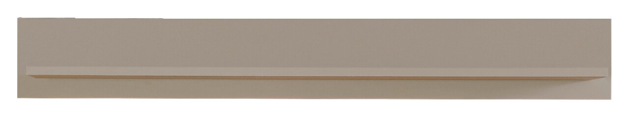 Frontale Ansicht eines schlichten, modernen Wandboards in neutraler Farbe.