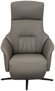 Grauer Relaxsessel aus Leder, Vorderansicht