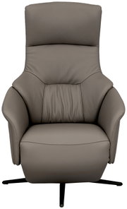 Grijze leren relaxfauteuil, vooraanzicht