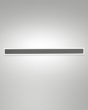 Moderne LED-Außenwandleuchte in rechteckiger Form, frontal betrachtet, mit schlankem Design und gleichmäßiger Lichtverteilung.