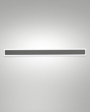 Moderne LED-Außenwandleuchte in rechteckiger Form, frontal betrachtet, mit schlankem Design und gleichmäßiger Lichtverteilung.