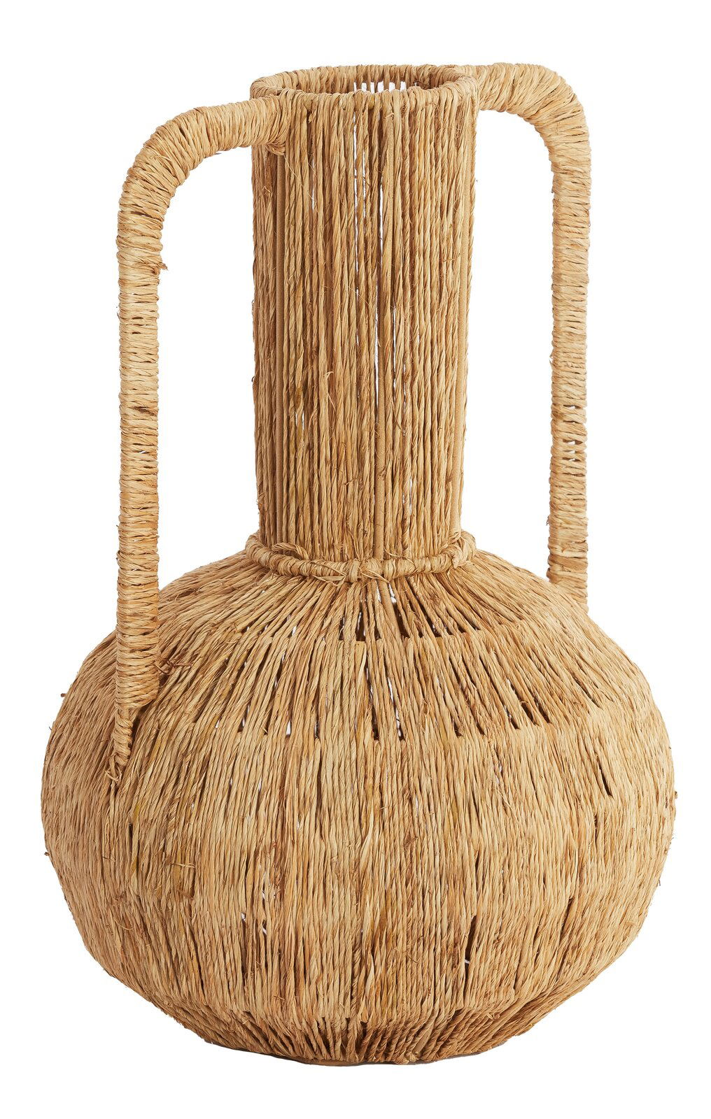 Light&Living Vase BLENZA 37cm Geflochtene Vase aus Naturmaterialien mit zwei Griffen, seitliche Perspektive