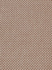 Nahaufnahme eines braun-weiß gemusterten Stoffes in einer gewebten Struktur, von oben betrachtet.