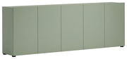Grünes XL-Sideboard mit fünf Türen, seitliche Perspektive
