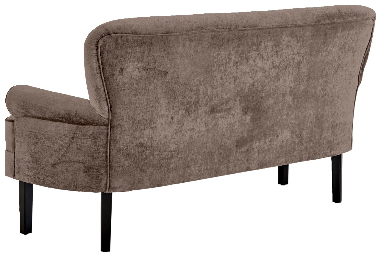 Valdera Sitzbank SALZBURG Rückansicht einer braunen Sitzbank mit schwarzem Metallgestell