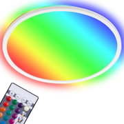 Runde LED-Deckenleuchte mit Farbwechsel, inklusive Fernbedienung, aus der Vogelperspektive