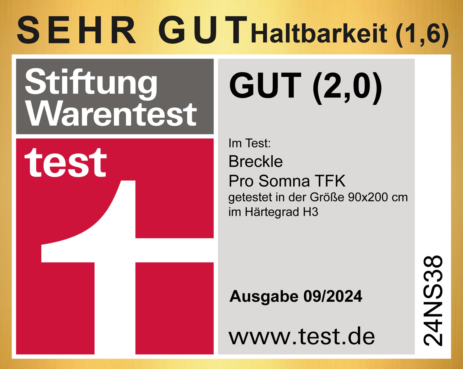 Zurbrüggen Taschenfederkernmatratze PRO SOMNA TFK