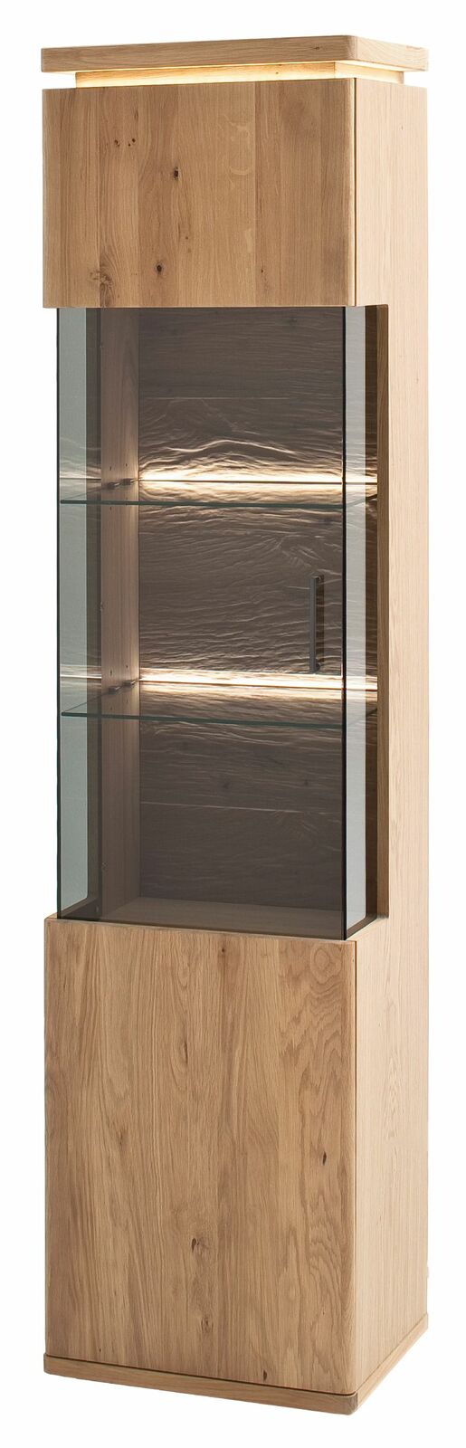 Zurbrüggen Vitrine-L BARCELONA Vitrine BARCELONA aus Holz mit Glastüren, seitliche Perspektive