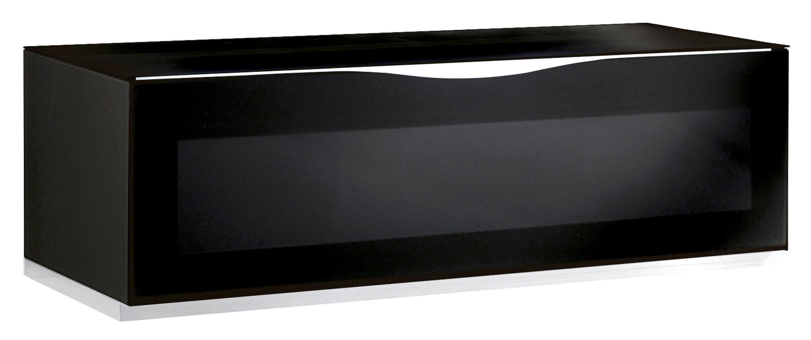 Munari TV-Lowboard MODENA Schwarzes TV-Lowboard mit modernem Design, seitliche Perspektive