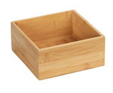 Bambus Ablage Terra M aus der Perspektive leicht von oben fotografiert, quadratische Form mit natürlicher Holzmaserung.