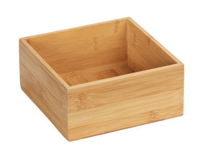 Bambus Ablage Terra M aus der Perspektive leicht von oben fotografiert, quadratische Form mit natürlicher Holzmaserung.