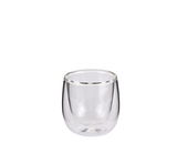 Transparentes Espressoglas mit 80ml Fassungsvermögen, seitliche Perspektive