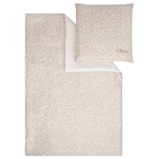 Satinbettwäsche 155x220cm mit dezentem Leopardenmuster in Beige, Draufsicht