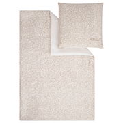 Satinbettwäsche 155x220cm mit dezentem Leopardenmuster in Beige, Draufsicht