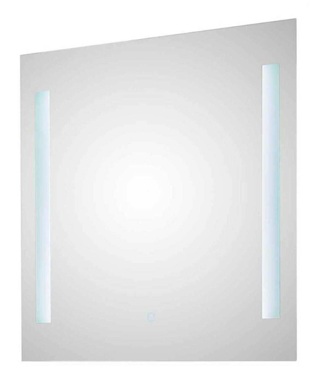 LED-Spiegel mit zwei vertikalen Leuchtstreifen, frontale Ansicht