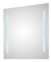 LED-Spiegel mit zwei vertikalen Leuchtstreifen, frontale Ansicht