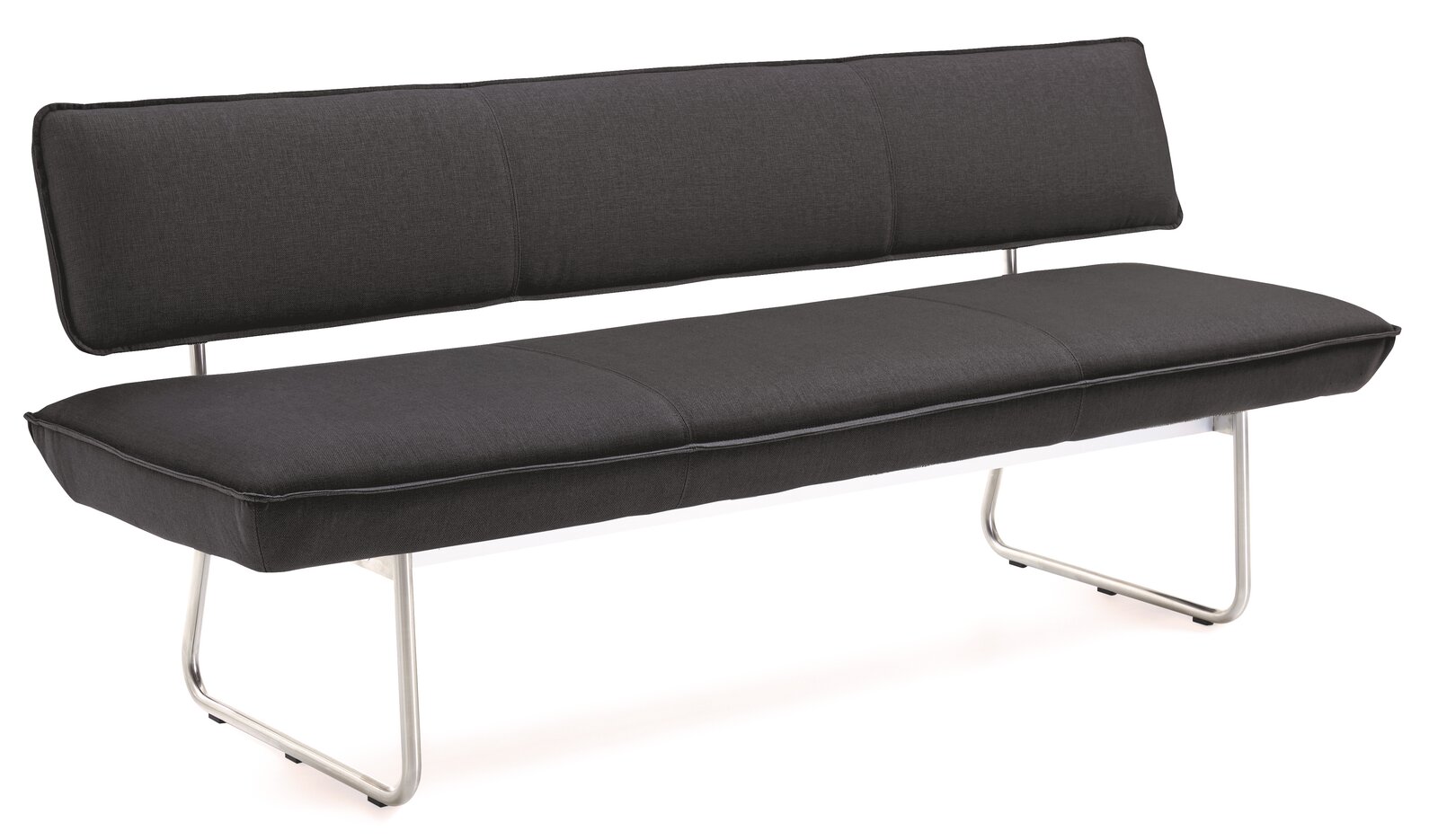 Venjakob Solitärbank P-9 IMPULS Schwarze Solitärbank mit Metallgestell, seitliche Perspektive