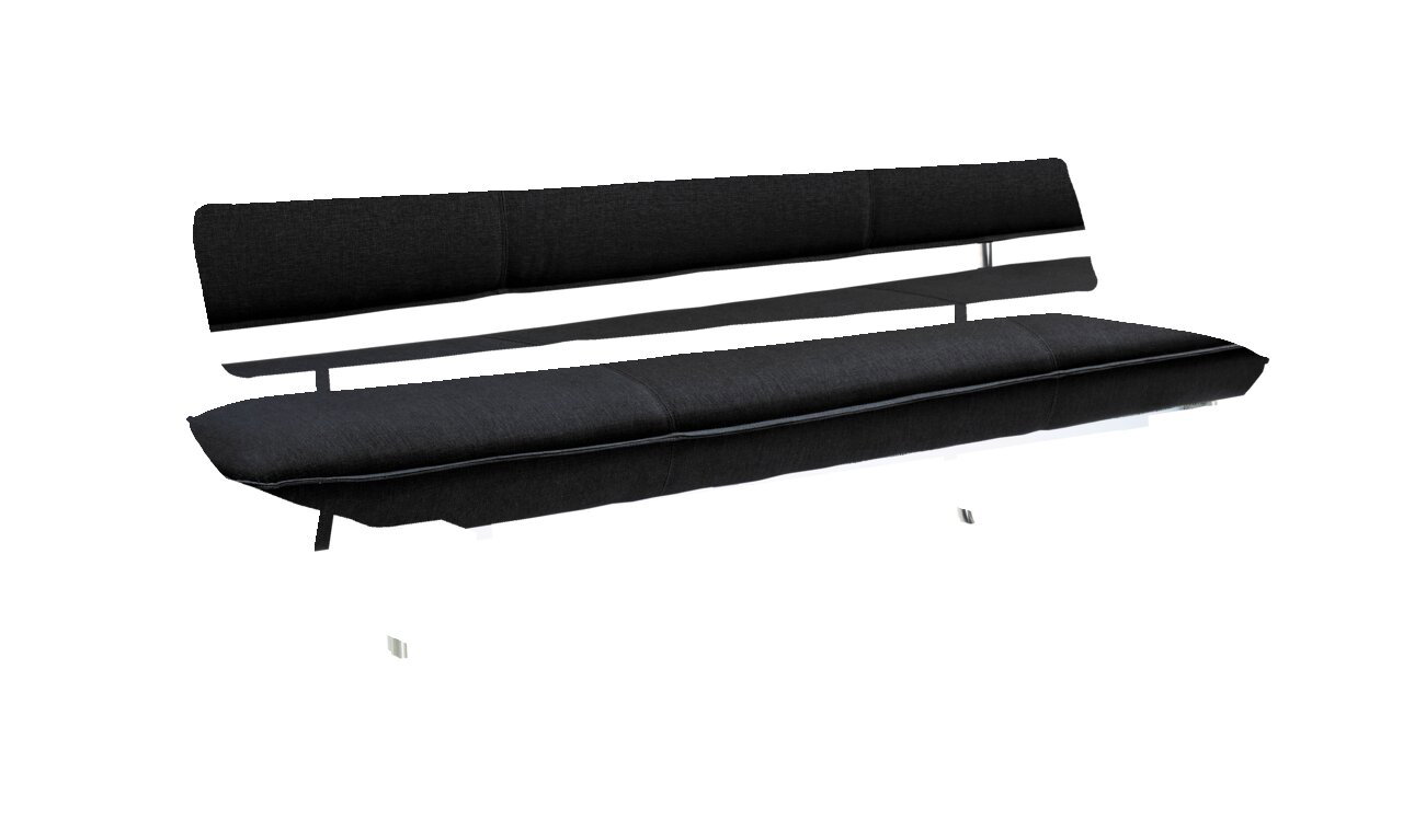 Venjakob Solitärbank P-9 IMPULS Schwarze Solitärbank mit Metallgestell, seitliche Perspektive