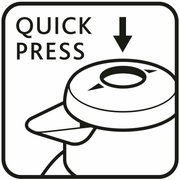 Afbeelding van de thermoskan SAMBA in rood met Quick-Press-sluiting, gezien van bovenaf.