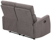 Rückansicht eines grauen 2-Sitzer Sofas mit verstellbaren Rückenlehnen.