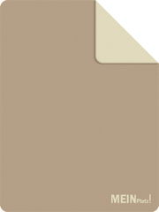 Beige Jacquard-Decke 150x200cm mit umgeschlagener Ecke, Draufsicht