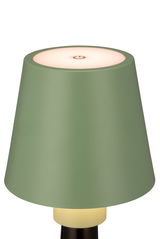 Grüne Akku-Tischleuchte mit modernem Design, Ansicht von oben