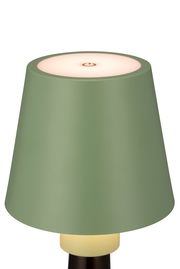 Grüne Akku-Tischleuchte mit modernem Design, Ansicht von oben