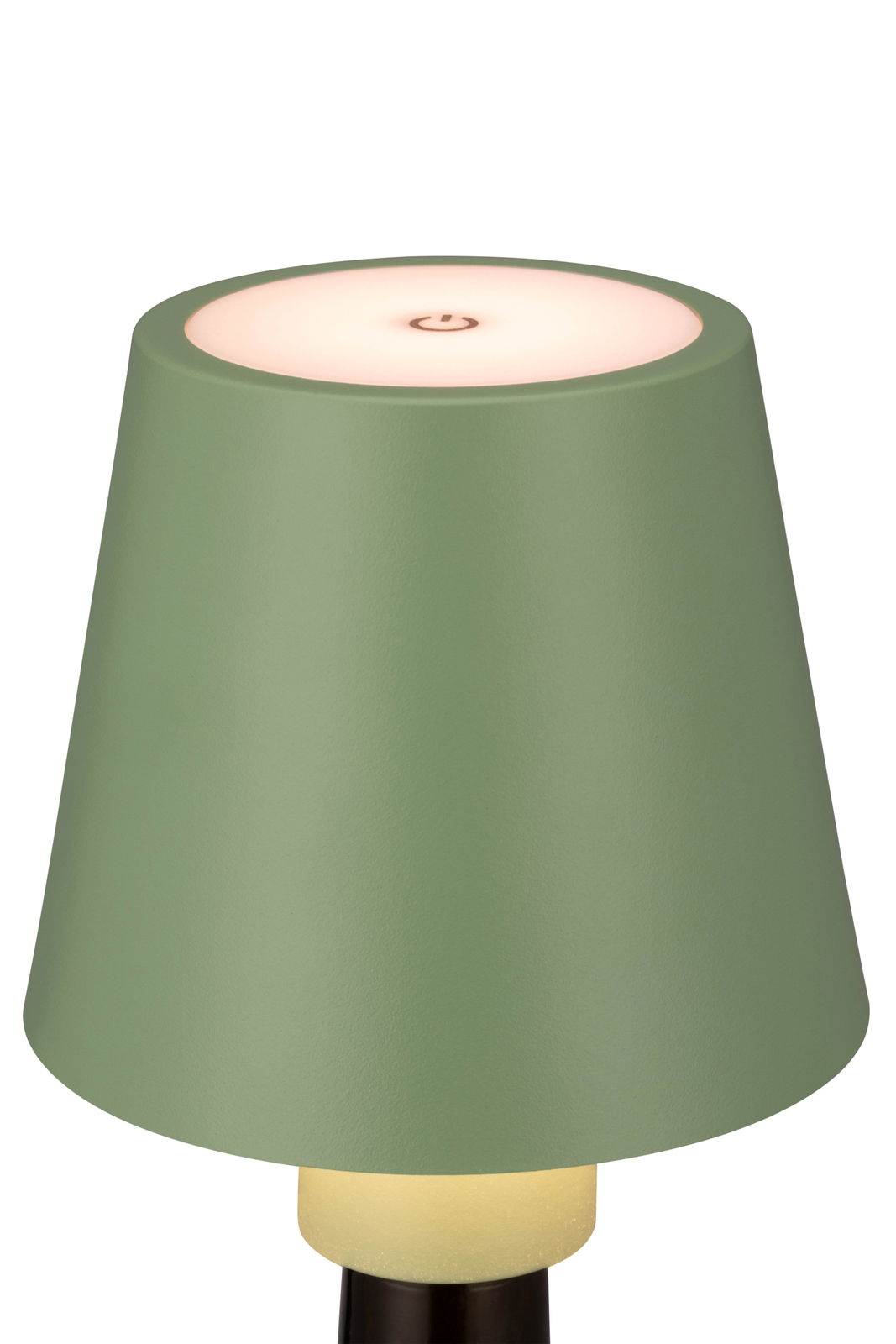 Grüne Akku-Tischleuchte mit modernem Design, Ansicht von oben