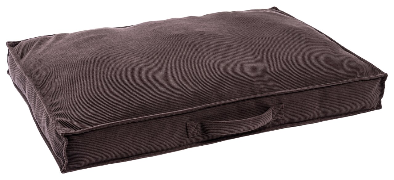 StepOne Hundekissen S CORD 76x50cm Braunes Hundekissen S aus Cordstoff mit Tragegriff, seitliche Perspektive