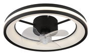 Moderner Deckenventilator mit LED-Beleuchtung, seitliche Perspektive
