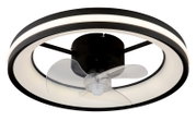 Moderne plafondventilator met ledverlichting, zijaanzicht