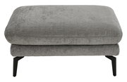 Grauer XL-Hocker mit schwarzem Metallgestell, Vorderansicht