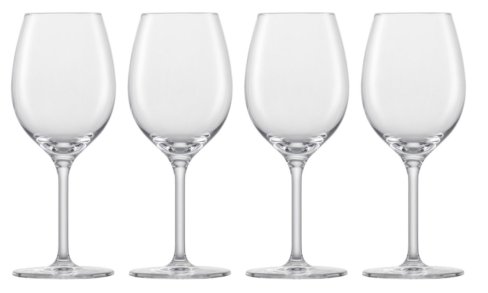 SCHOTT ZWIESEL Weißweinglas-Set 4-tlg For You Vier elegante Weißweingläser in einer frontalen Ansicht auf weißem Hintergrund.